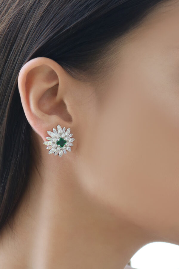Mathilda Earrings - Emerald Green